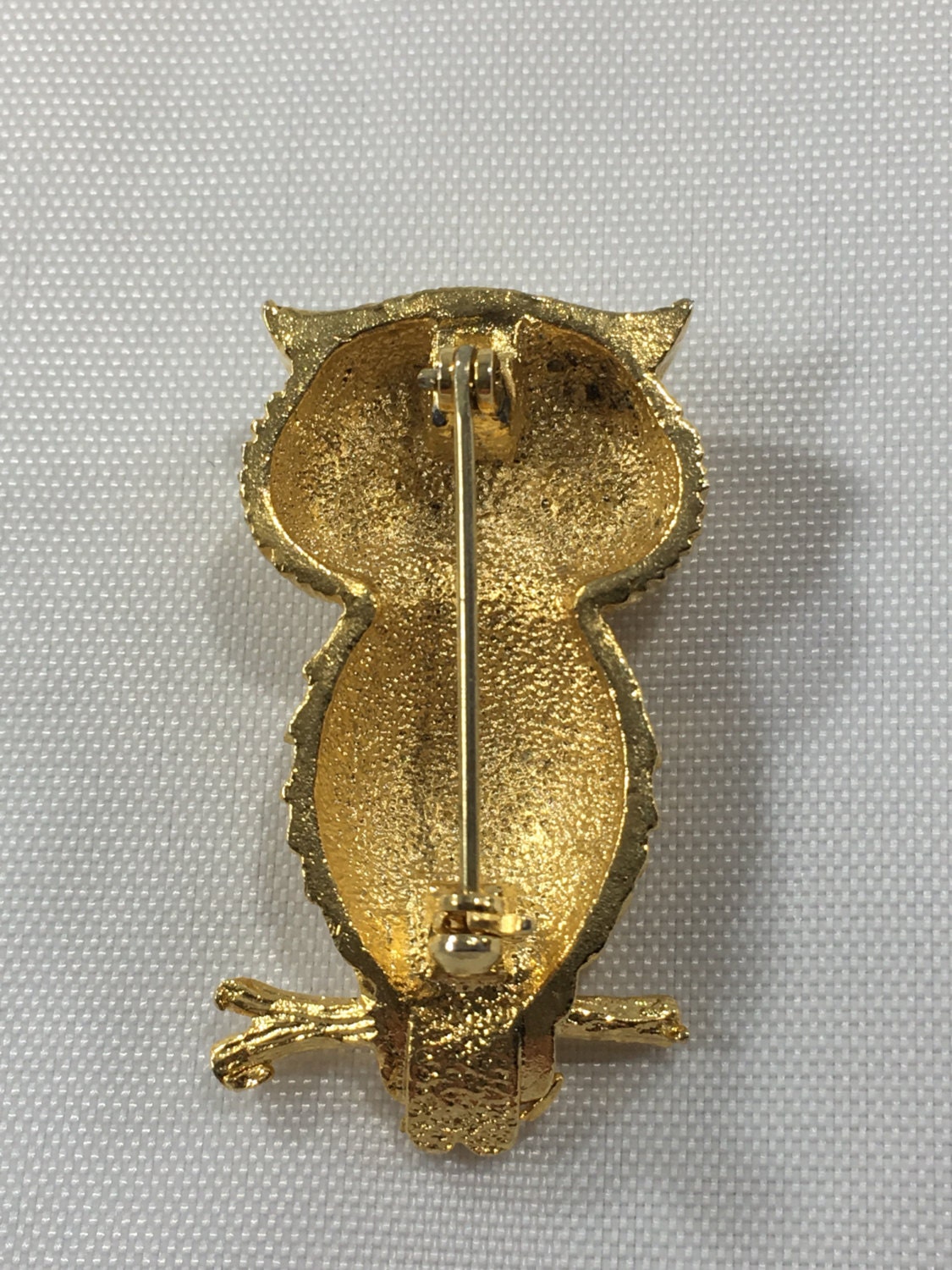 Vintage Gold Tone Perched Barn Owl Designer Brooch Pin - Etsy