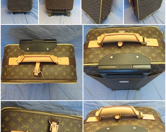 Auténtica maleta de mano Vintage Louis Vuitton Luxury Monogramed Pegase 50  con forro interior de ante cremoso y dos bolsillos