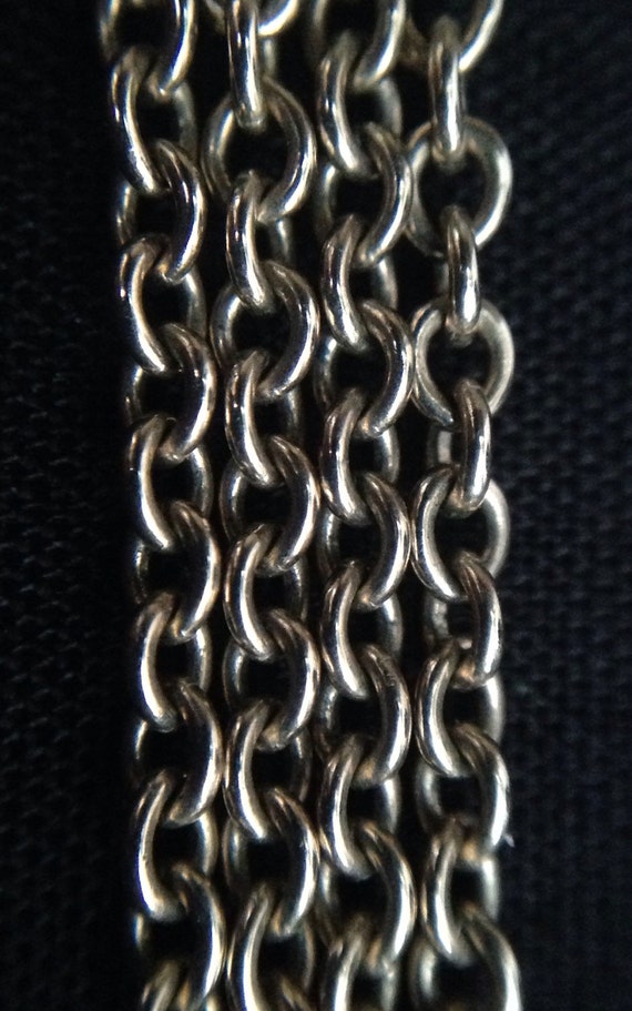 Vintage 14k White Gold Chain Link Designer Neckla… - image 3