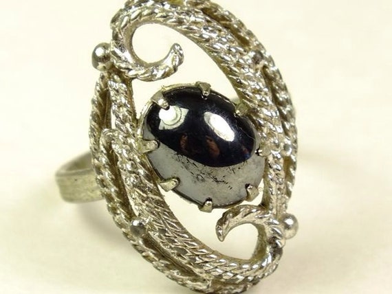 Vintage Sarah Coventry silvertone adjustable ring… - image 2