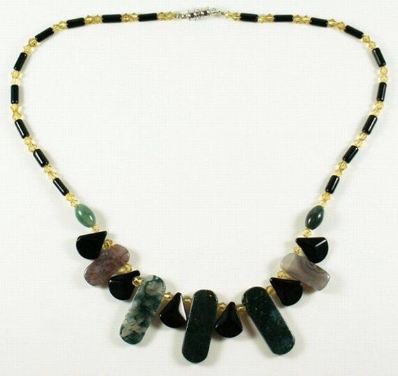 Vintage Zumani multiple shaped stone necklace in … - image 2