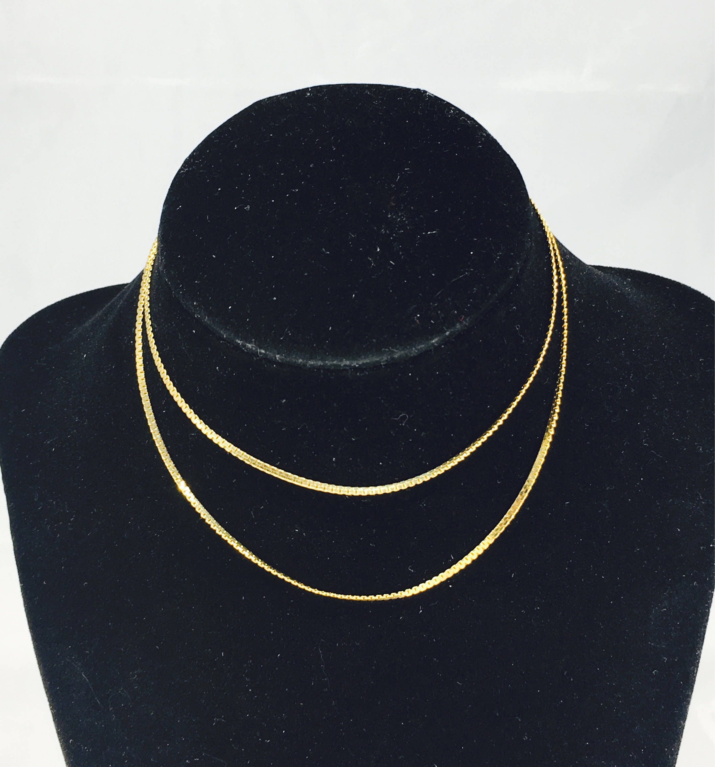 Vintage 14k Yellow Gold Opera Length Flat Snail Style Chain Necklace ...