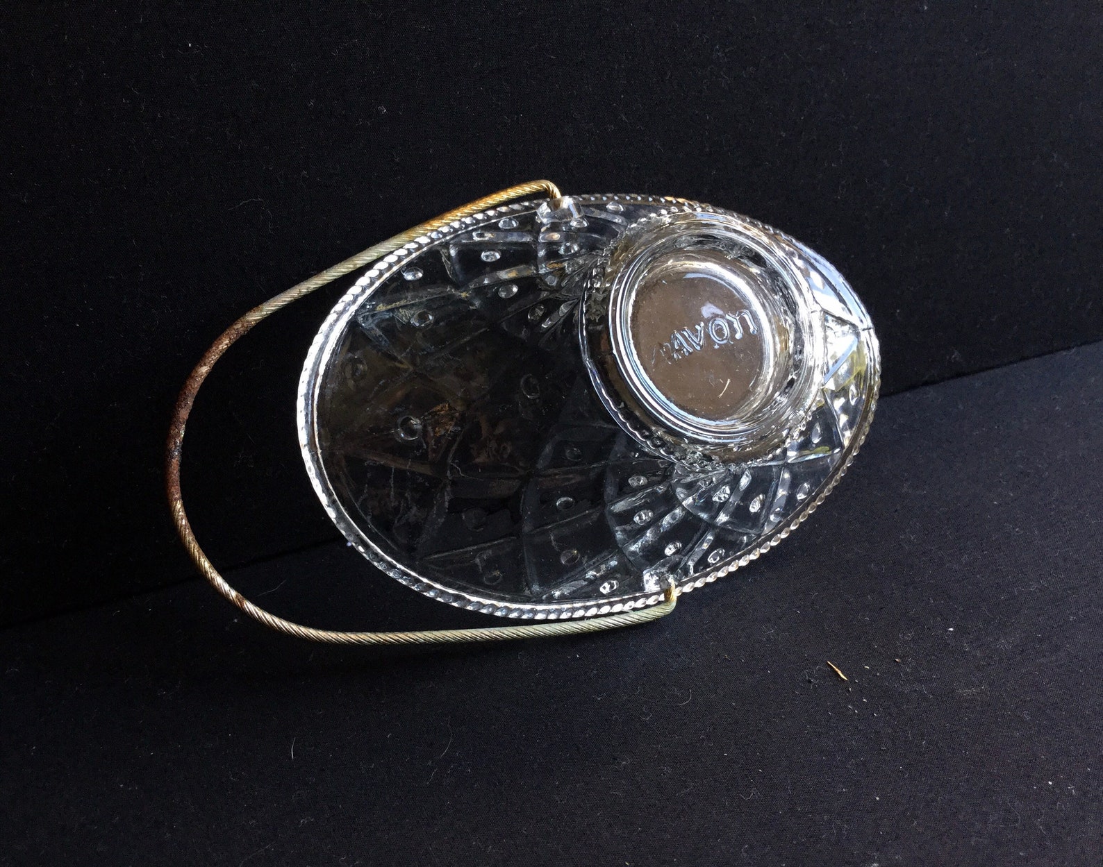 Vintage Crisscross Muster Avon Designer Glas Schmuckkorb ...