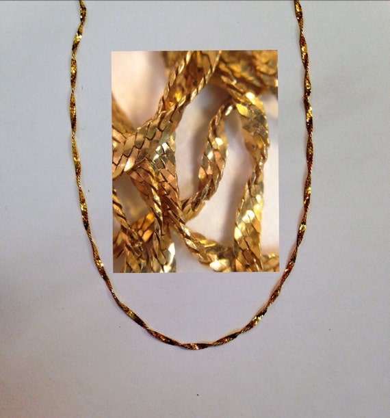 Vintage 14k Italian Snake Skin Designer Gold Neck… - image 1