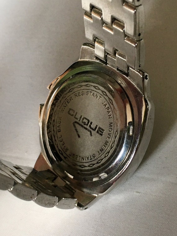 Vintage Clique Stainless Steel Chronograph Quartz… - image 3