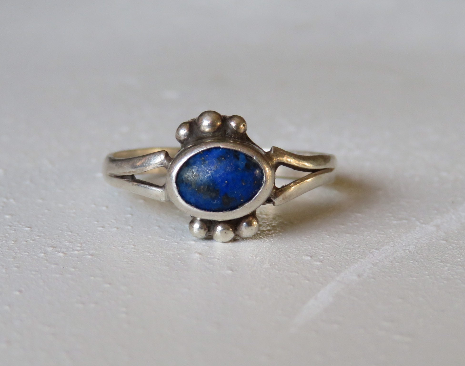 Vintage Sterling Silver Deep Sea Blue Topaz Cabochon Ring - Etsy