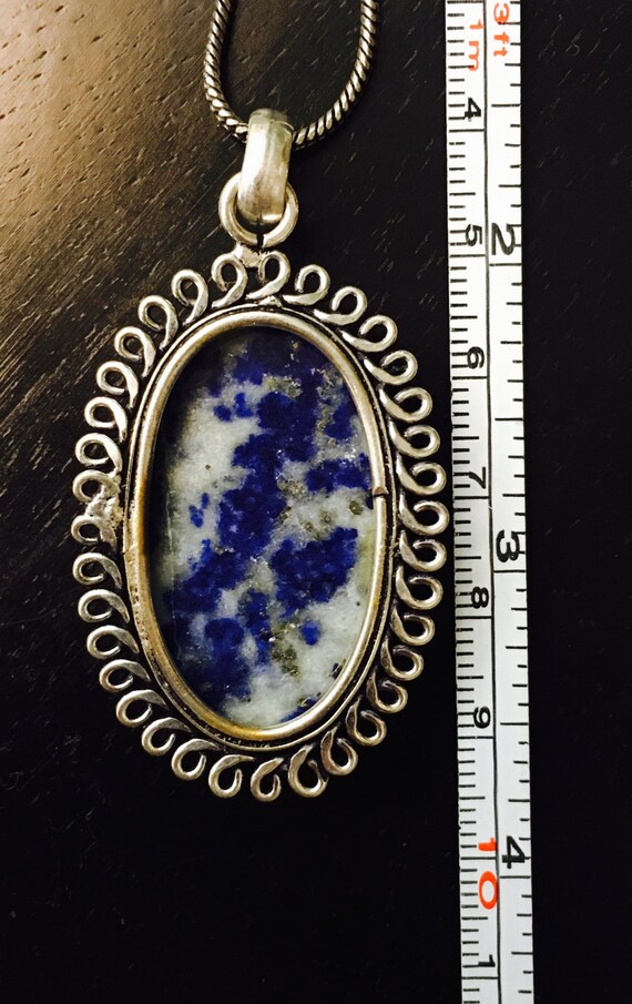 Very beautiful Lapis Blue Pendant Necklace on an … - image 5