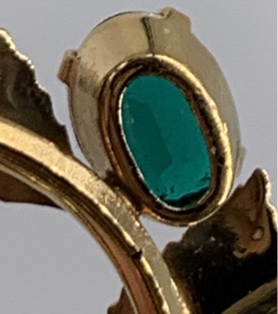 Vintage 14k Gold Faceted Oval Cut 3 Carat Emerald… - image 3
