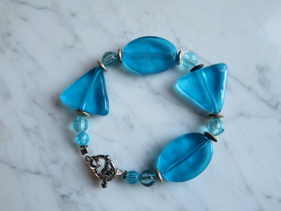 Charme Bracelet Argent Sterling 925 – Narguilé Avec Pierre Bleue – Vintage – Occasion