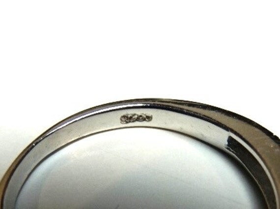 Vintage Sterling Silver Faceted Channel Set Diamo… - image 2