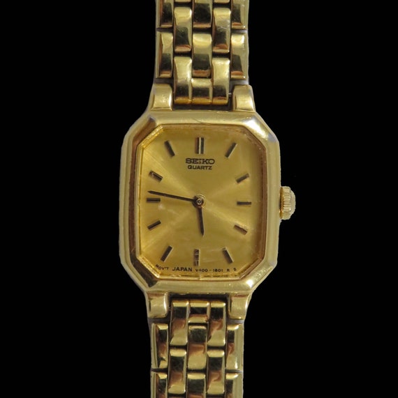 Vintage Ladies Gold Plated Seiko Quartz Wristwatch Featuring - Etsy