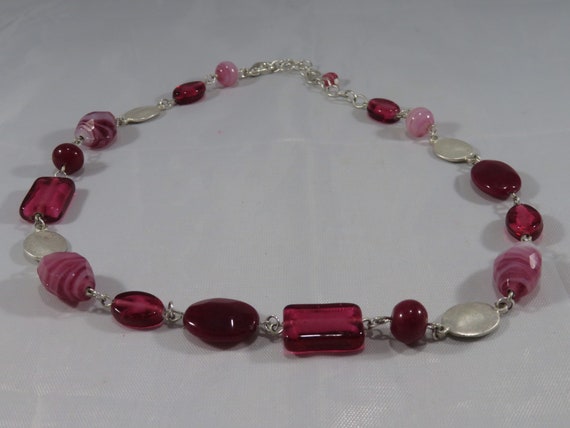 Vintage Raspberry Stone Ladies Designer Necklace … - image 6