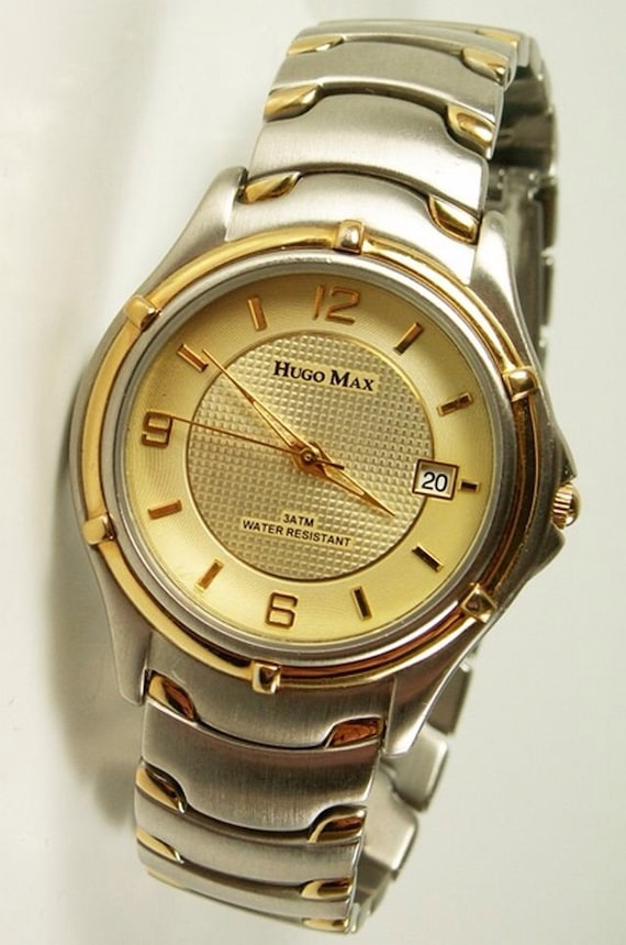 Hugo Max 18k gold plated watch 