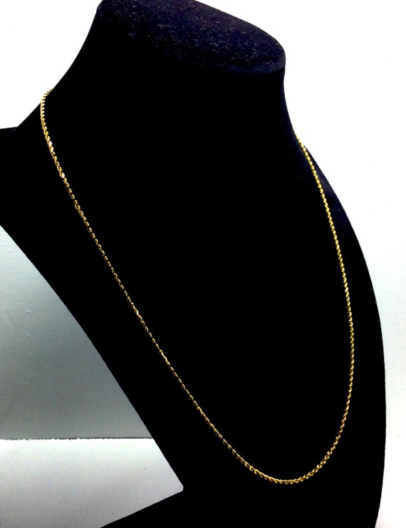 Vintage Designer 10k Yellow Gold Rope Chain Neckl… - image 7