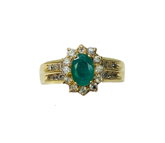 Vintage 14k Yellow Gold Ladies One Carat Deep Green Emerald - Etsy