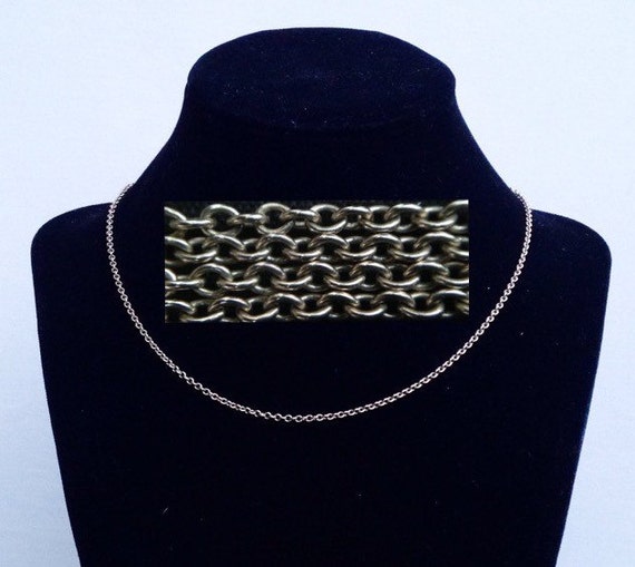 Vintage 14k White Gold Chain Link Designer Neckla… - image 1
