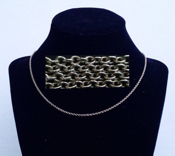 Vintage 14k White Gold Chain Link Designer Necklace Featuring Etsy