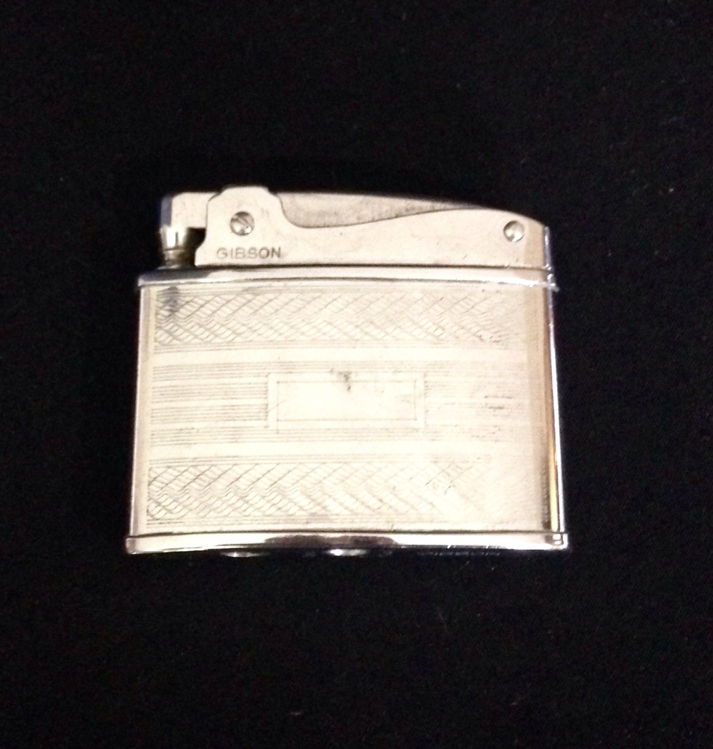40'USAアンティーク 『GIBSON きめ細かい FLAT LIGHTER USED BOX