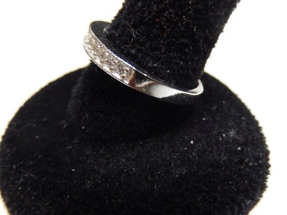 Vintage Sterling Silver Faceted Channel Set Diamo… - image 4