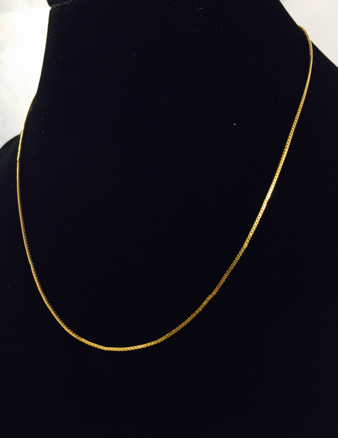 Vintage 14k Gold Box Chain Designer Necklace Featuring Elegant - Etsy