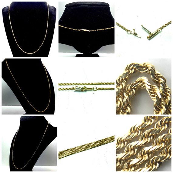 Vintage Designer 10k Yellow Gold Rope Chain Neckl… - image 10