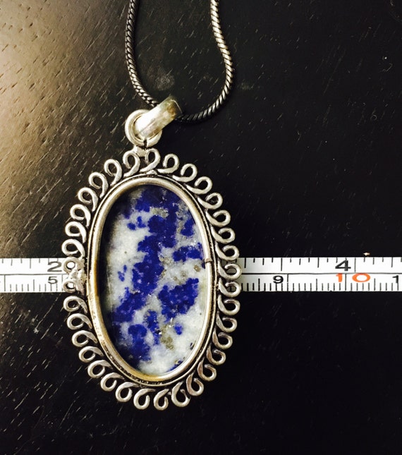 Very beautiful Lapis Blue Pendant Necklace on an … - image 3