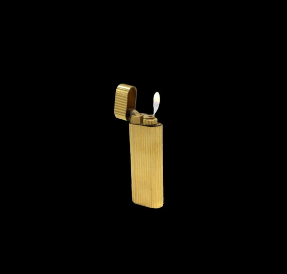 Vintage Gold Plated Original Cartier Luxury French Butane Lighter