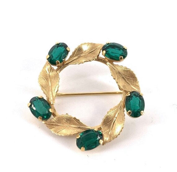 Vintage 14k Gold Faceted Oval Cut 3 Carat Emerald… - image 7