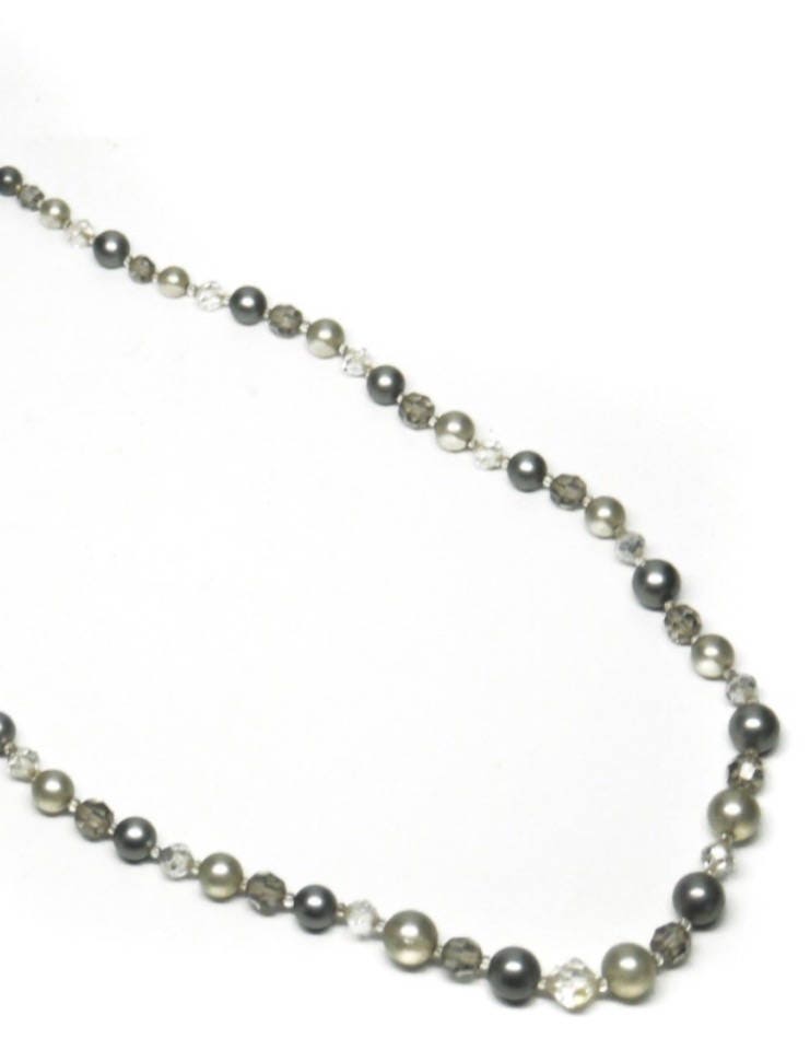 Vintage Smokey Gray Designer Beaded Necklace Featuring Elegant - Etsy