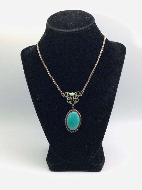 Vintage Sterling Silver Southwestern Turquoise Pe… - image 3