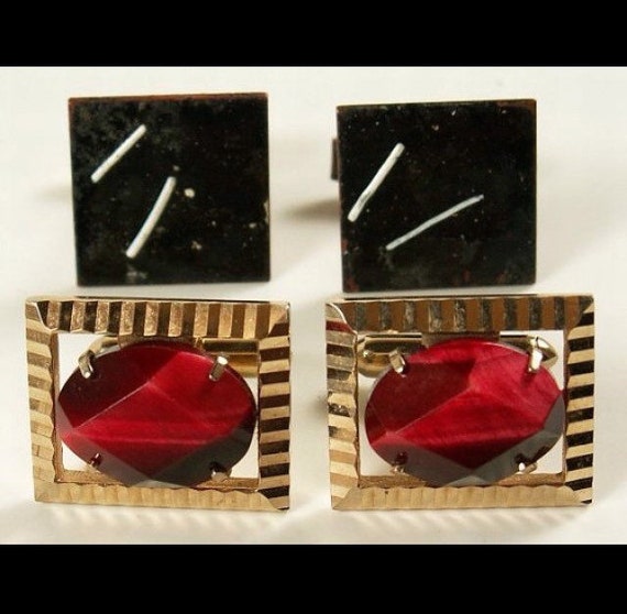 Masculine Vintage Set of Two Eclectic Designer Cu… - image 1