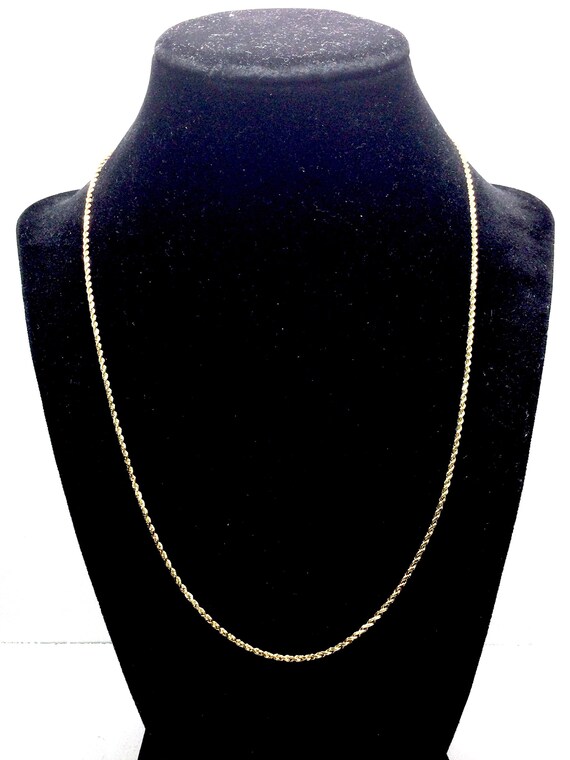 Vintage Designer 10k Yellow Gold Rope Chain Neckl… - image 3