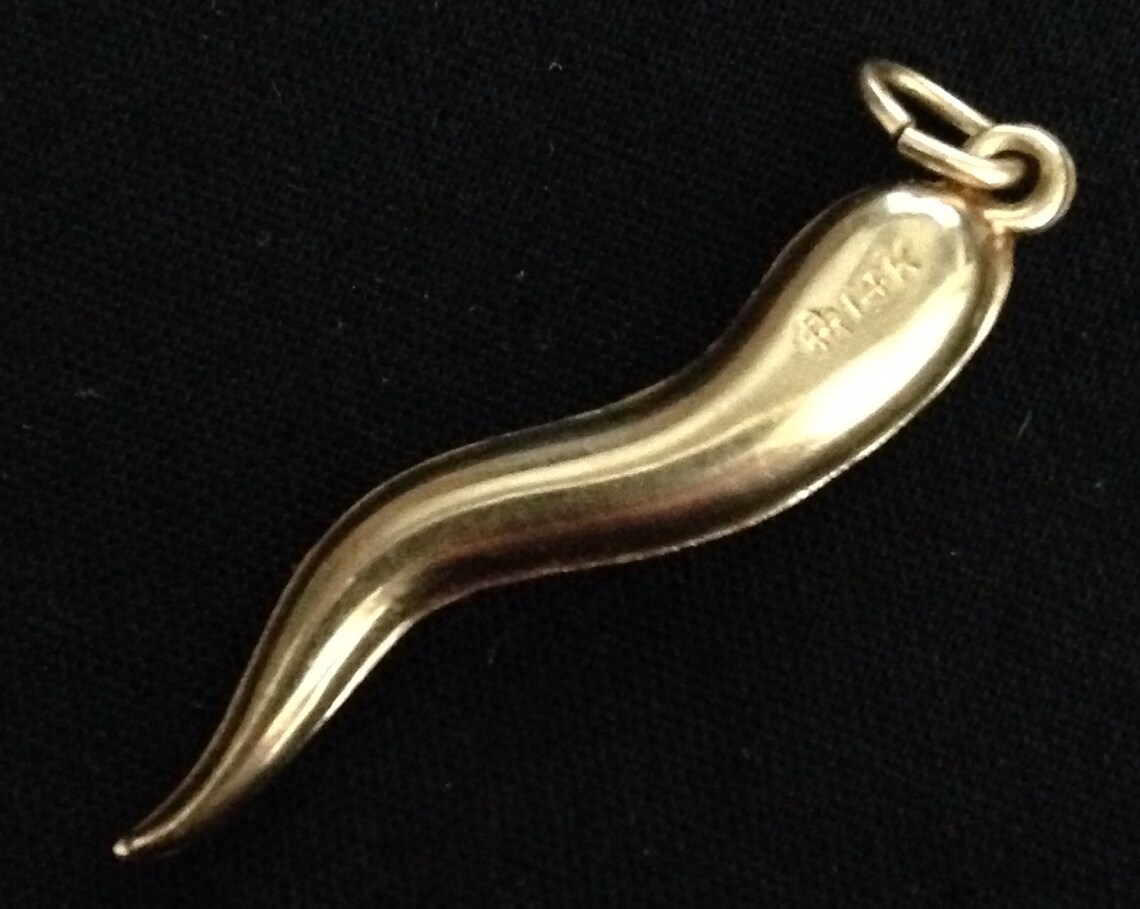 Vintage 14k Gold Devils Horn Cornicello Designer Necklace Etsy