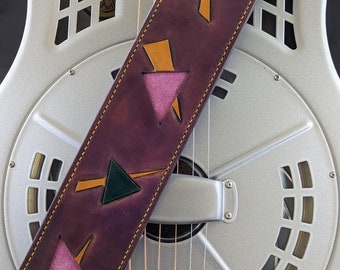 Hand-tooled Leather Guitar Strap