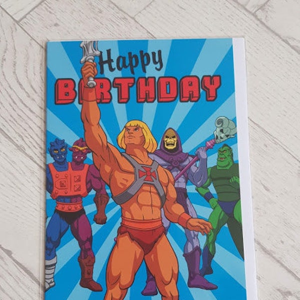 He-Man Birthday Card - Birthday Card - Card for Him - Card for Dad - Card for Brother - Happy Birthday He-Man Card - HE5