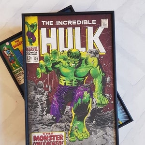 Hulk Frame - Superhero Print - Super Hero Wall Art - Vintage Style Comic Print of The Incredible Hulk - Gift for Hulk Fan