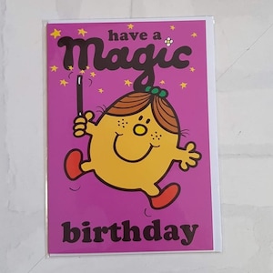 Magic Birthday Card - Little Miss Card - Little Miss Magic Card - Card for Her - Card for Him - Card for Mr. Men Fan