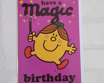 Magic Birthday Card - Little Miss Card - Little Miss Magic Card  - Card for Her - Card for Him - Card for Mr. Men Fan