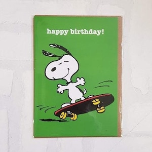 Carte d'anniversaire Snoopy - anniversaire mec - carte d'anniversaire patineur - carte pour lui - carte pour fan de Snoopy - carte verte - SNOOP7