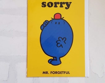 Sorry Karte - Mr. Forgetfull Karte - Mr. Men Karte - Karte für sie - Karte für ihn - Karte für Mr. Men Fan