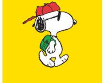 Snoopy Good Luck Card - Good Luck at Uni Card - Snoopy Card - Card for Student - Card for Snoopy Fan - Yellow Card- SNOOP113