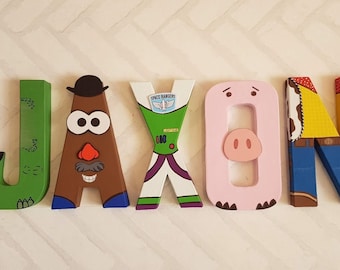 Hand Painted Toy Story Theme Letters, 3D Name Decor