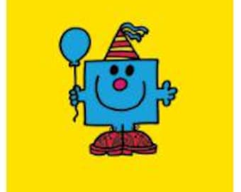 Mr. Men Birthday Card - Happy Birthday Card - Birthday Card - Card for Him - Card for Mr. Men Fan -  Yellow Card MR3