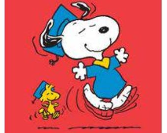 Snoopy Graduation Card - Con-grad-lations Card - Snoopy Card - Card voor afstuderen - Card voor Snoopy-fan - Rode kaart - SNOOP112
