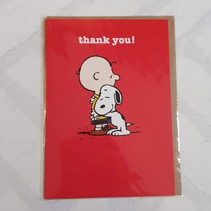 Tarjeta de Snoopy - Tarjeta de agradecimiento - Tarjeta de Snoopy - Tarjeta de agradecimiento de Snoopy - Charlie Brown - Tarjeta para un fan de Snoopy - Tarjeta roja - SNOOP21