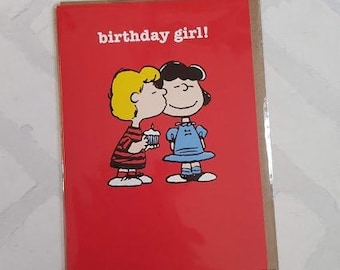 Carte d'anniversaire Snoopy - fille d'anniversaire, fan de cacahuètes