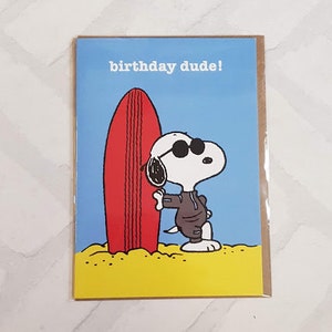 Cartão de aniversário do Snoopy - Cartão de aniversário do cara - Snoopy Dude - Aniversário do Snoopy - Joe Cool - Cartão para ele - Cartão para fã do Snoopy - SNOOP23