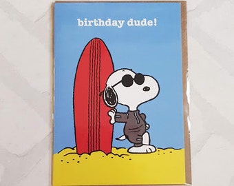 Snoopy Birthday Card - Birthday Dude Card - Snoopy Dude - Snoopy Birthday - Joe Cool - Card for Him - Card for Snoopy Fan - SNOOP23