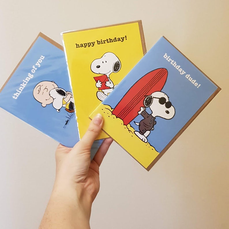 Snoopy Happy Birthday Card Snoopy Card Happy Birthday Card Etsy UK