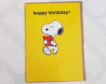 Snoopy Birthday Card - Snoopy Card - Comic Book Card - Happy Birthday - Card for Snoopy Fan - Yellow Card - SNOOP20